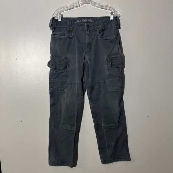 Duluth Trading Cargo Pants Flex Fire Hose Double Knee Gray Workwear Men’s 34x30 - Picture 1 of 7